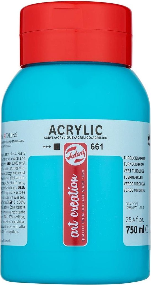 Talens acrylverf Art Creation 750 ml 16,5 cm turquoise/ - Groen