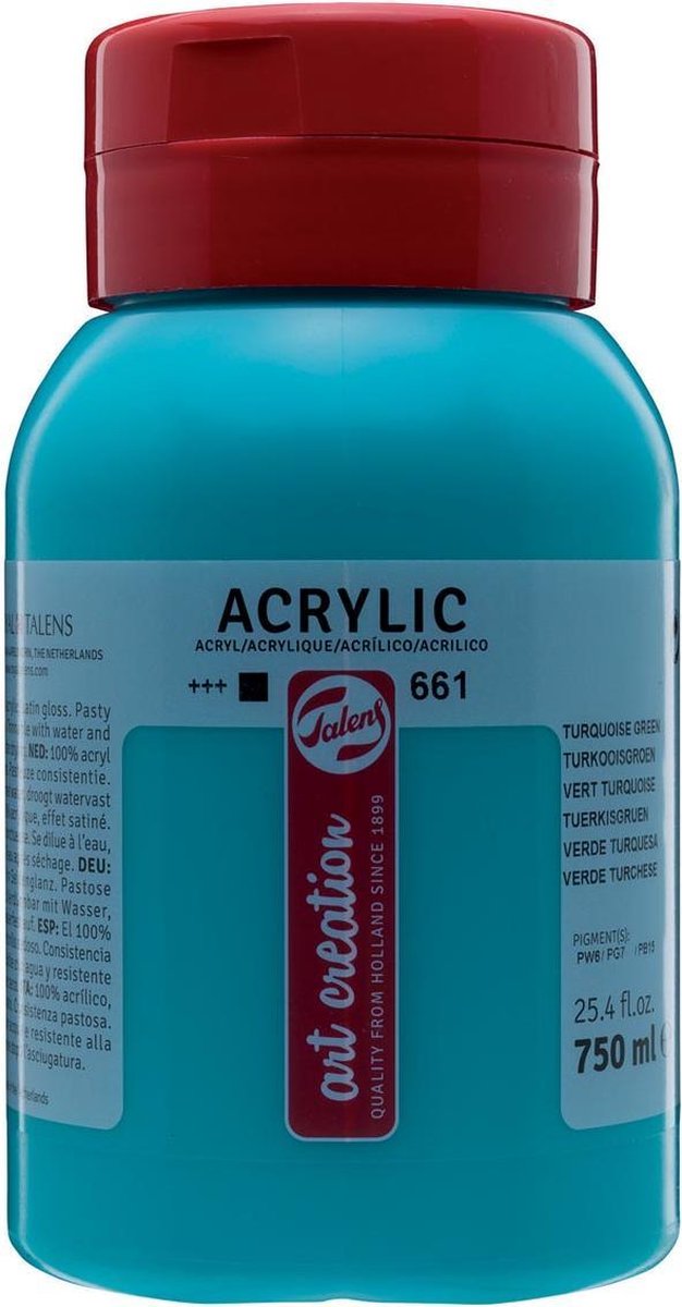 Talens acrylverf Art Creation 750 ml 16,5 cm turquoise/ - Groen
