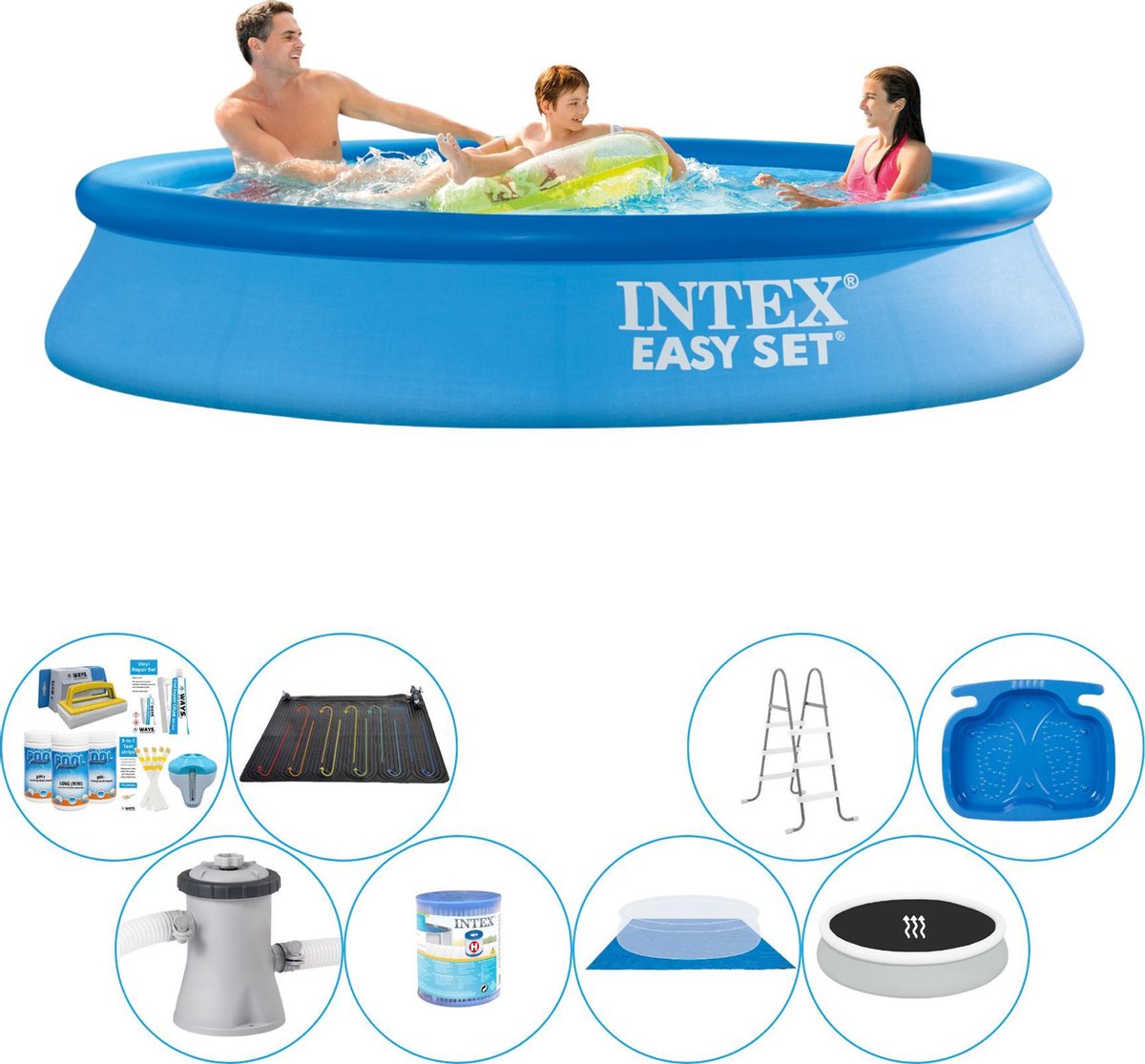 Intex Easy Set Rond 305x61 Cm - Deluxe Zwembad Pakket - Blauw