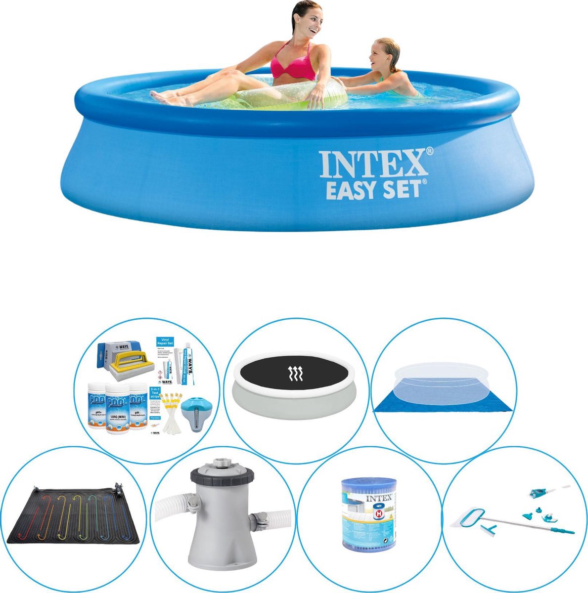 Intex Zwembad Super Set - Easy Set Rond 244x61 Cm - Blauw