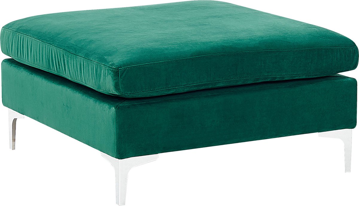 Beliani Evja Ottomaan Fluweel 85 X 85 Cm - Groen