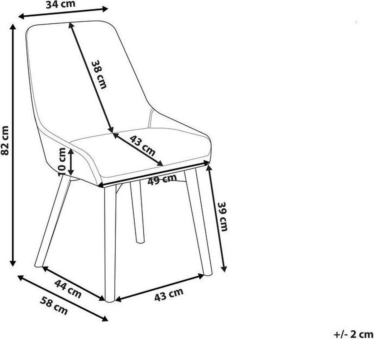 Beliani Melfort Eetkamerstoel Set Van 2 Polyester 58 X 49 Cm - Zwart