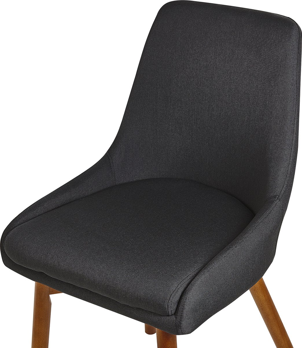 Beliani Melfort Eetkamerstoel Set Van 2 Polyester 58 X 49 Cm - Zwart