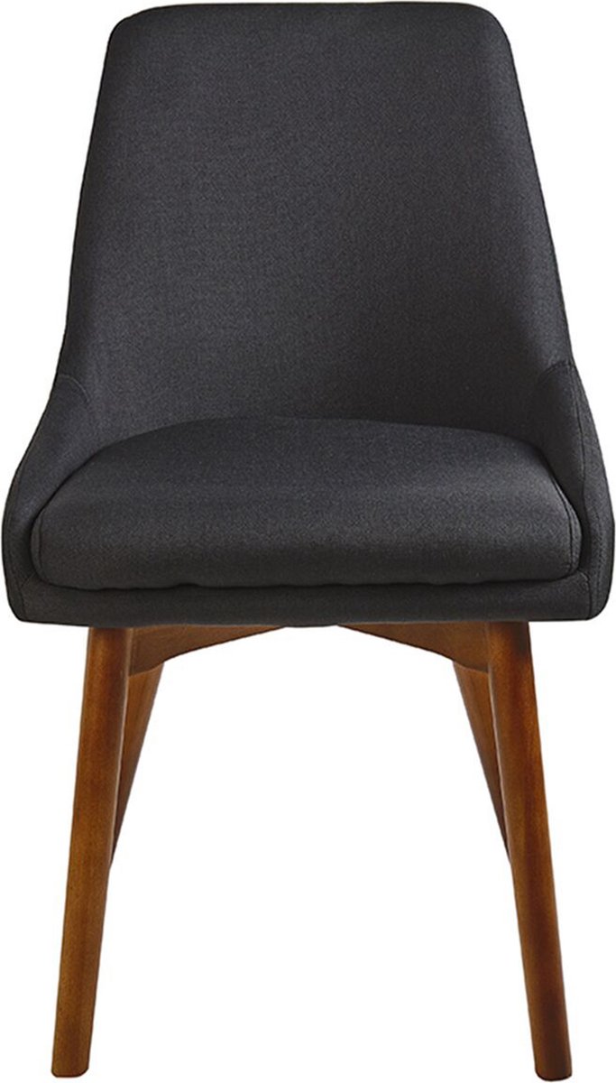 Beliani Melfort Eetkamerstoel Set Van 2 Polyester 58 X 49 Cm - Zwart