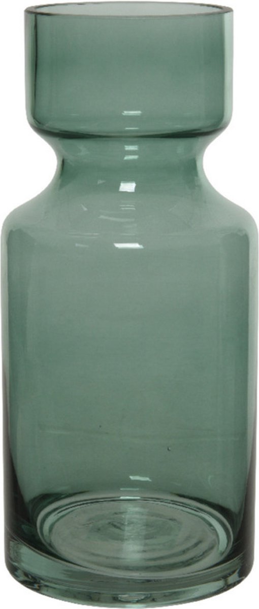 Decoris e Vazen/bloemenvaas 3 Liter Van Glas 11 X 24,5 Cm - Glazen Vazen Voor Bloemen En Boeketten - Groen