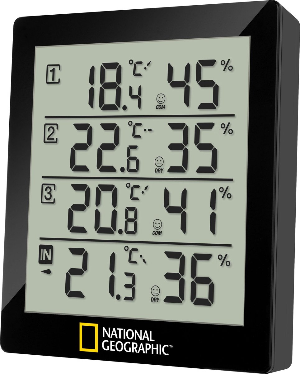 National Geographic Weerstation 11,9 X 10,4 Cm 4-delig - Negro
