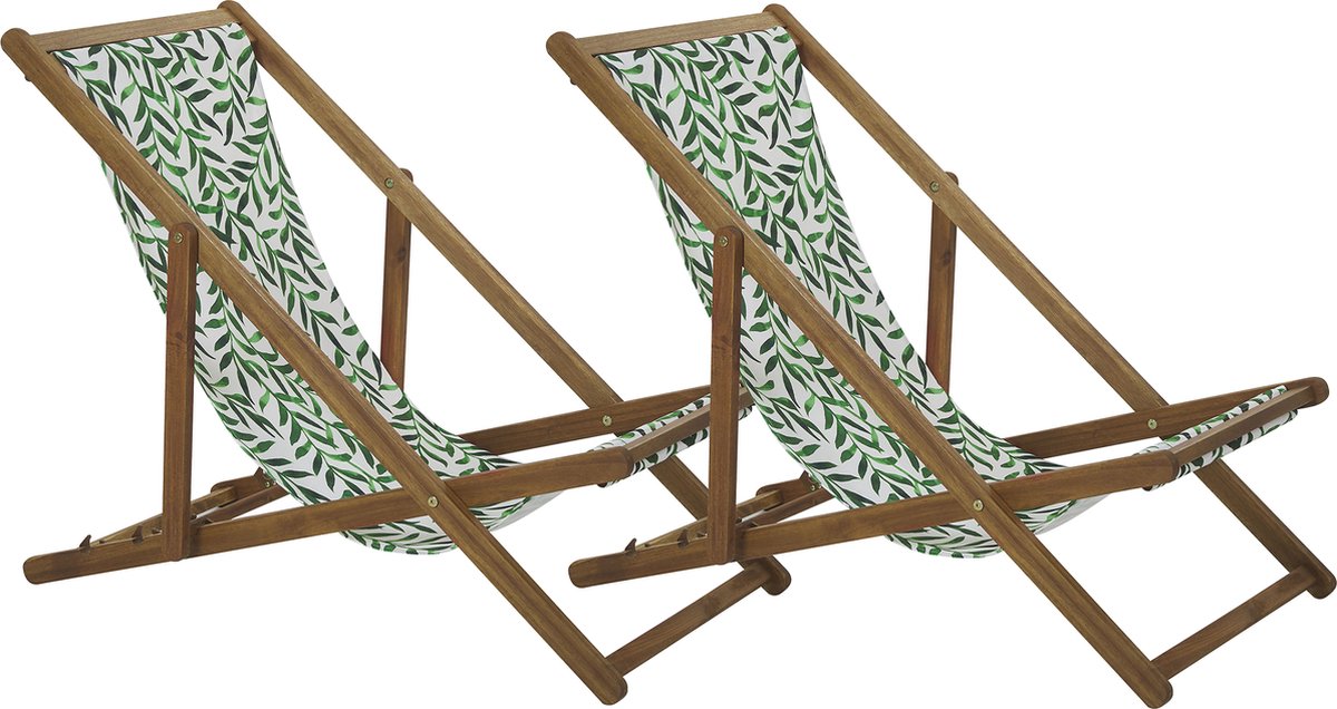 Beliani Anzio 2er Set Acaciahout 101 X 58 Cm - Groen