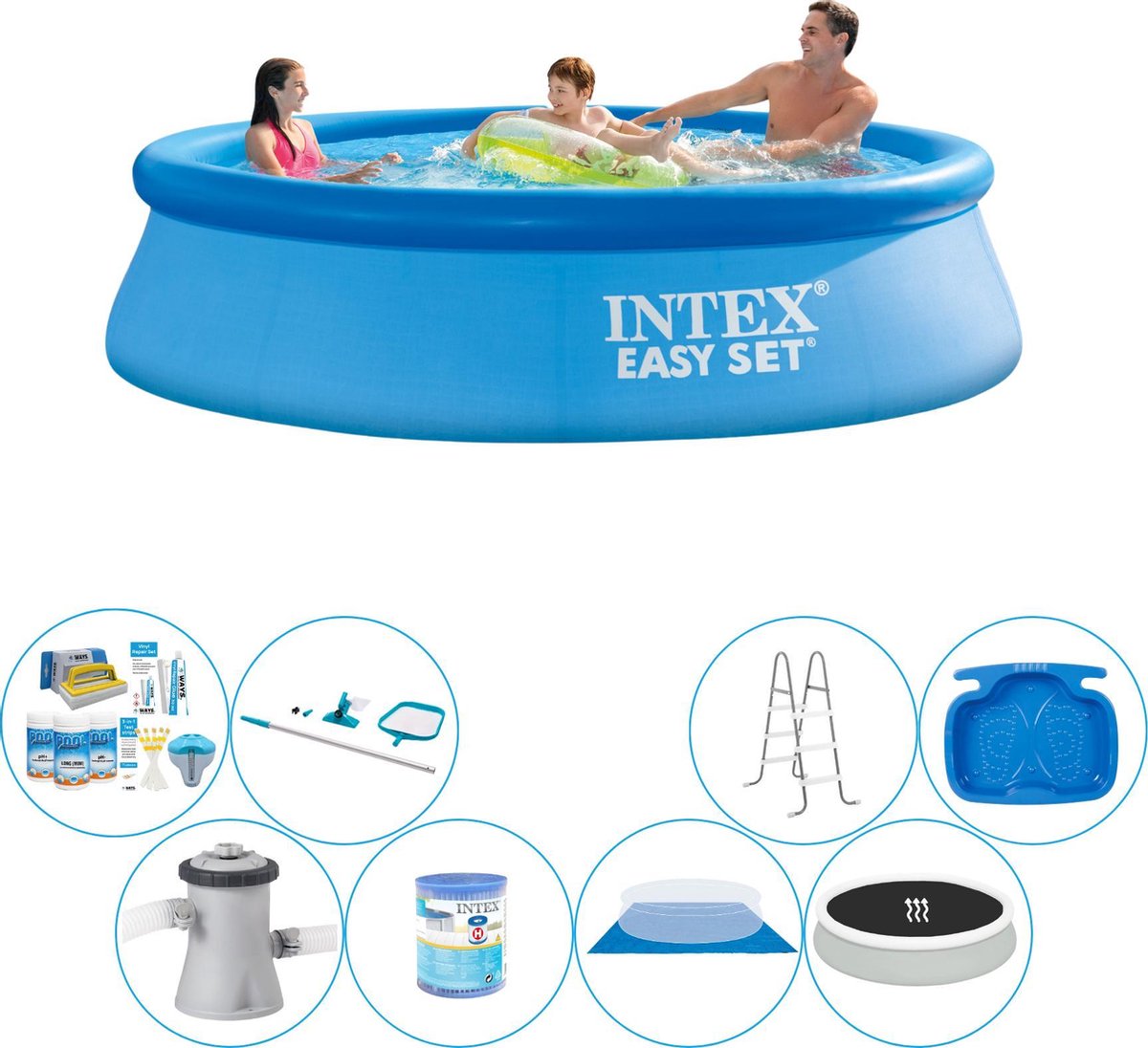 Intex Deluxe Zwembad Deal - Easy Set Rond 305x76 Cm - Blauw