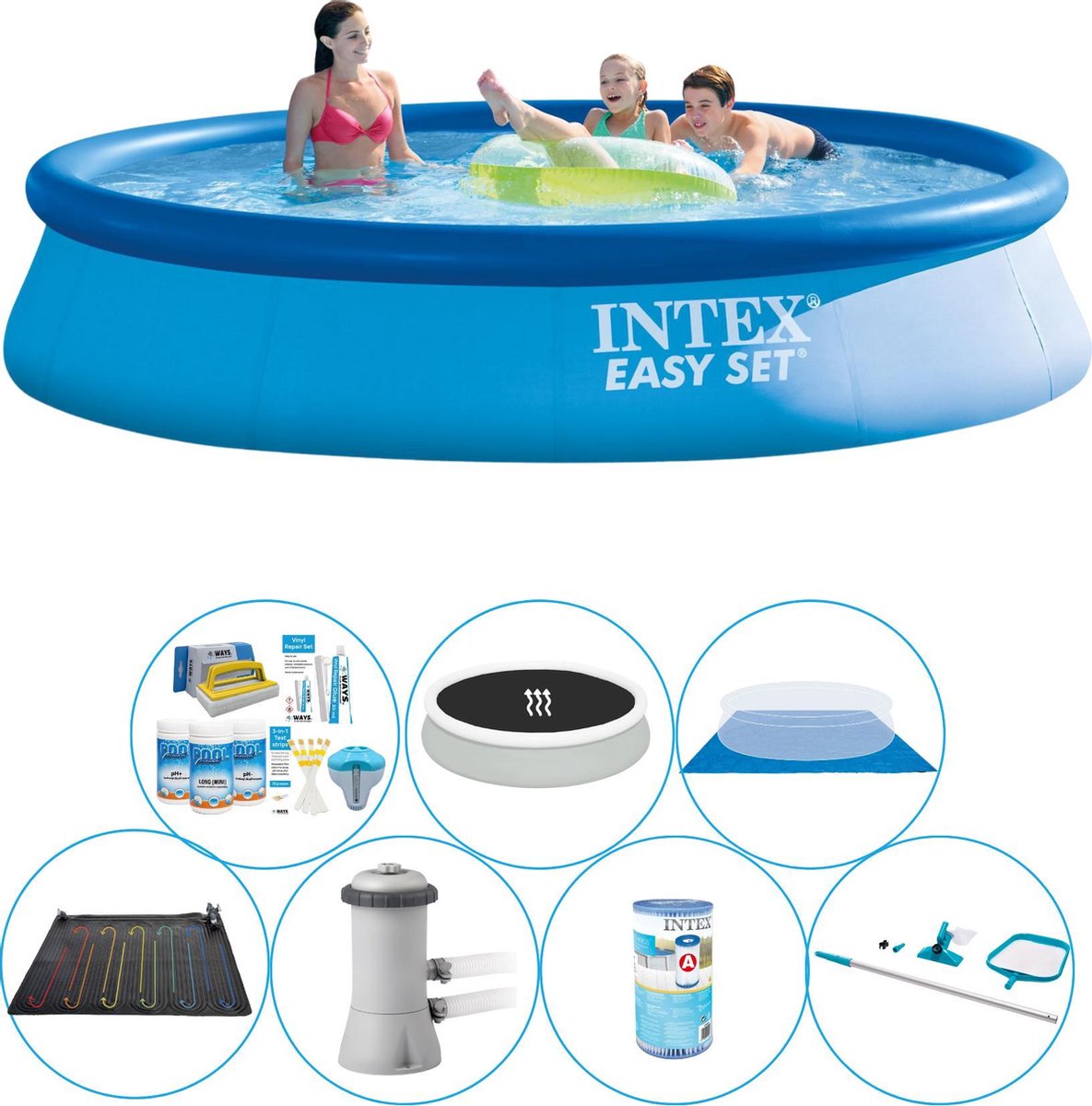 Intex Alles In 1 Zwembad Set - Easy Set Rond 396x84 Cm - Blauw