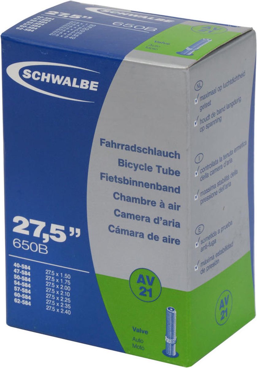 Schwalbe Binnenband Av21 27,5 Inch (650b) Av 40 Mm - Zwart