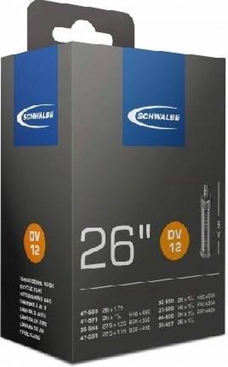 Schwalbe Binnenband 26 X 1.75/1 1/4 (32/47-559/597) Dv 40 Mm - Zwart
