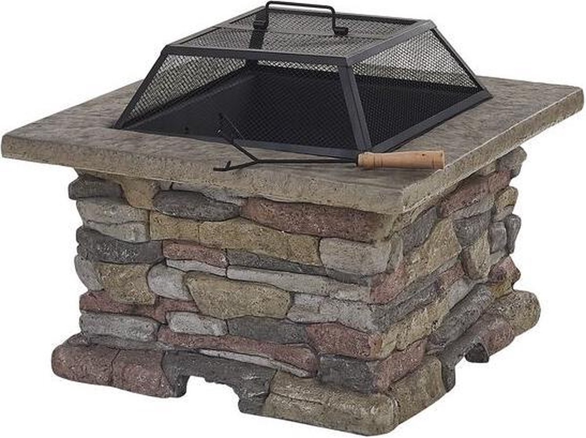 Beliani Kelud Vuurkorf Lichtbeton (Mgo) 73 X 72 Cm - Grijs