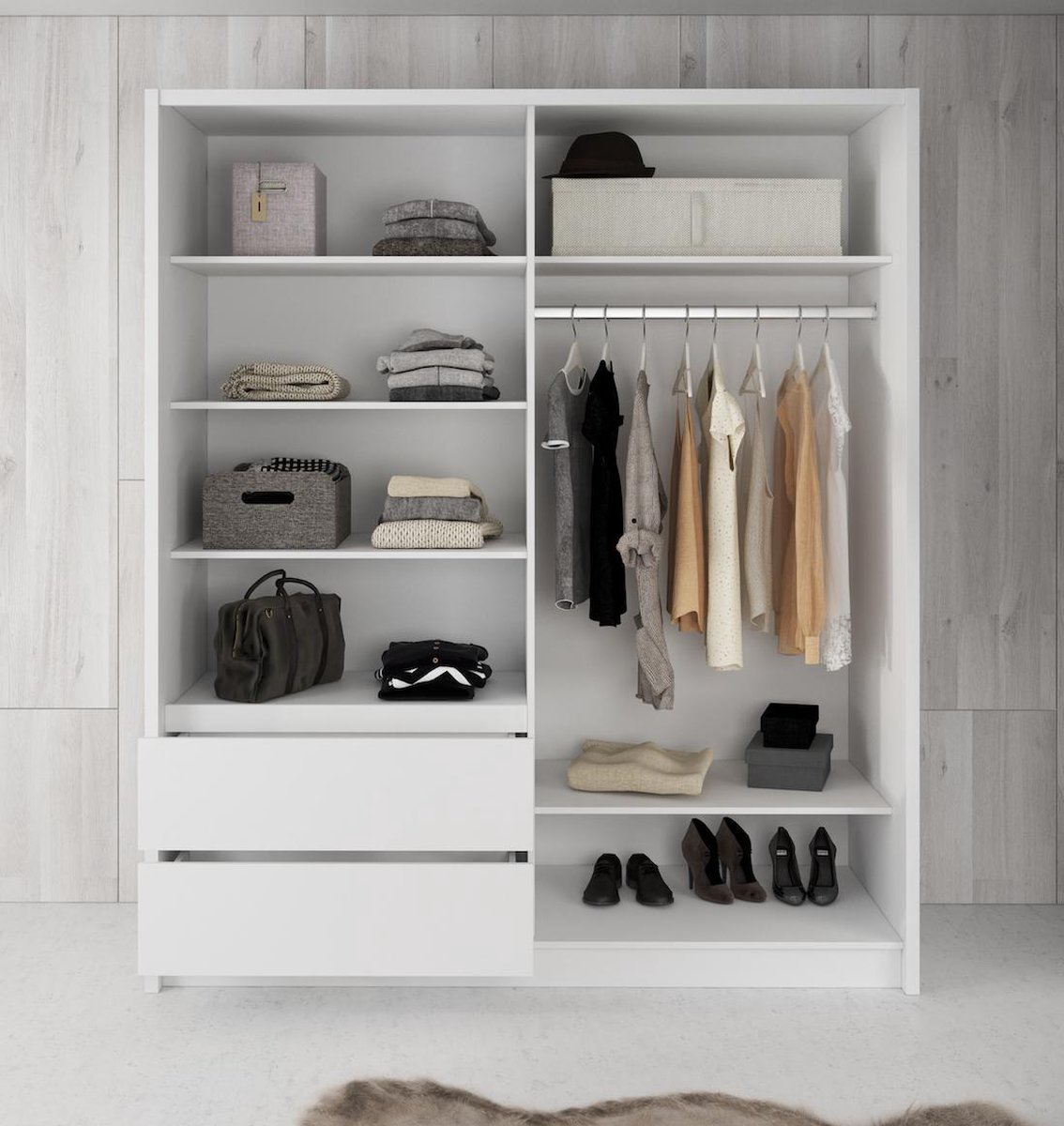 Meubella - Kledingkast Sento 180 Cm - Wit