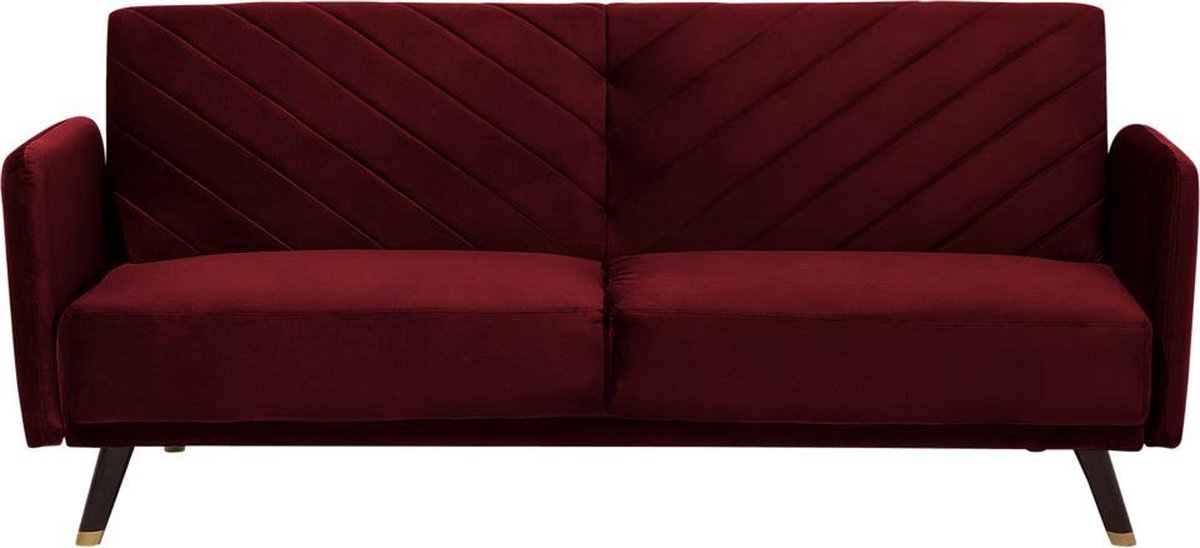 Beliani Senja Slaapbank Fluweel 171x100x87 - Rood