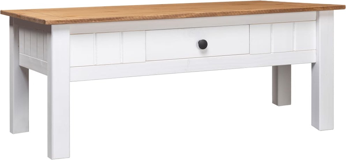 Vidaxl Salontafel Panama Range 100x60x45 Cm Massief Grenenhout - Blanco