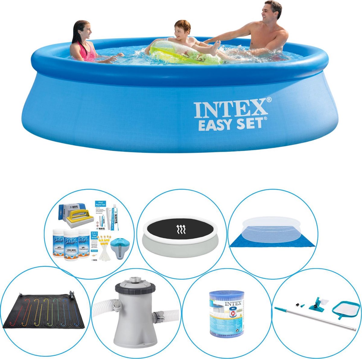 Intex Easy Set Rond 305x76 Cm - Zwembad Comfort Pakket - Blauw