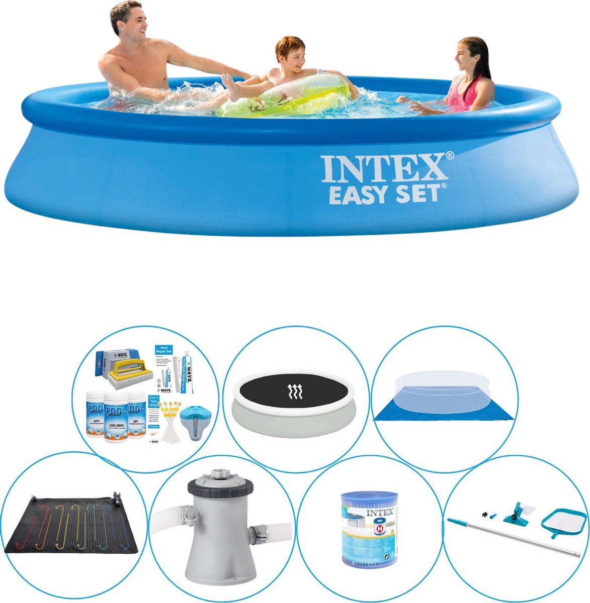 Intex Easy Set Rond 305x61 Cm - Zwembad Comfort Pakket - Blauw