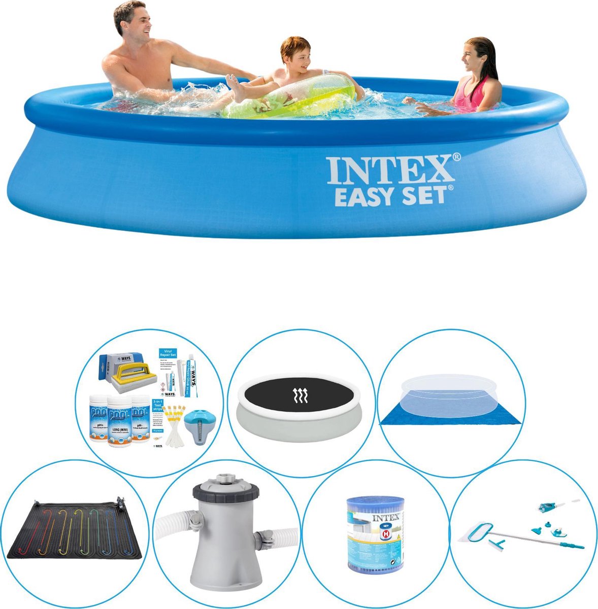 Intex Easy Set Rond 305x61 Cm - Alles In 1 Zwembad Set - Blauw