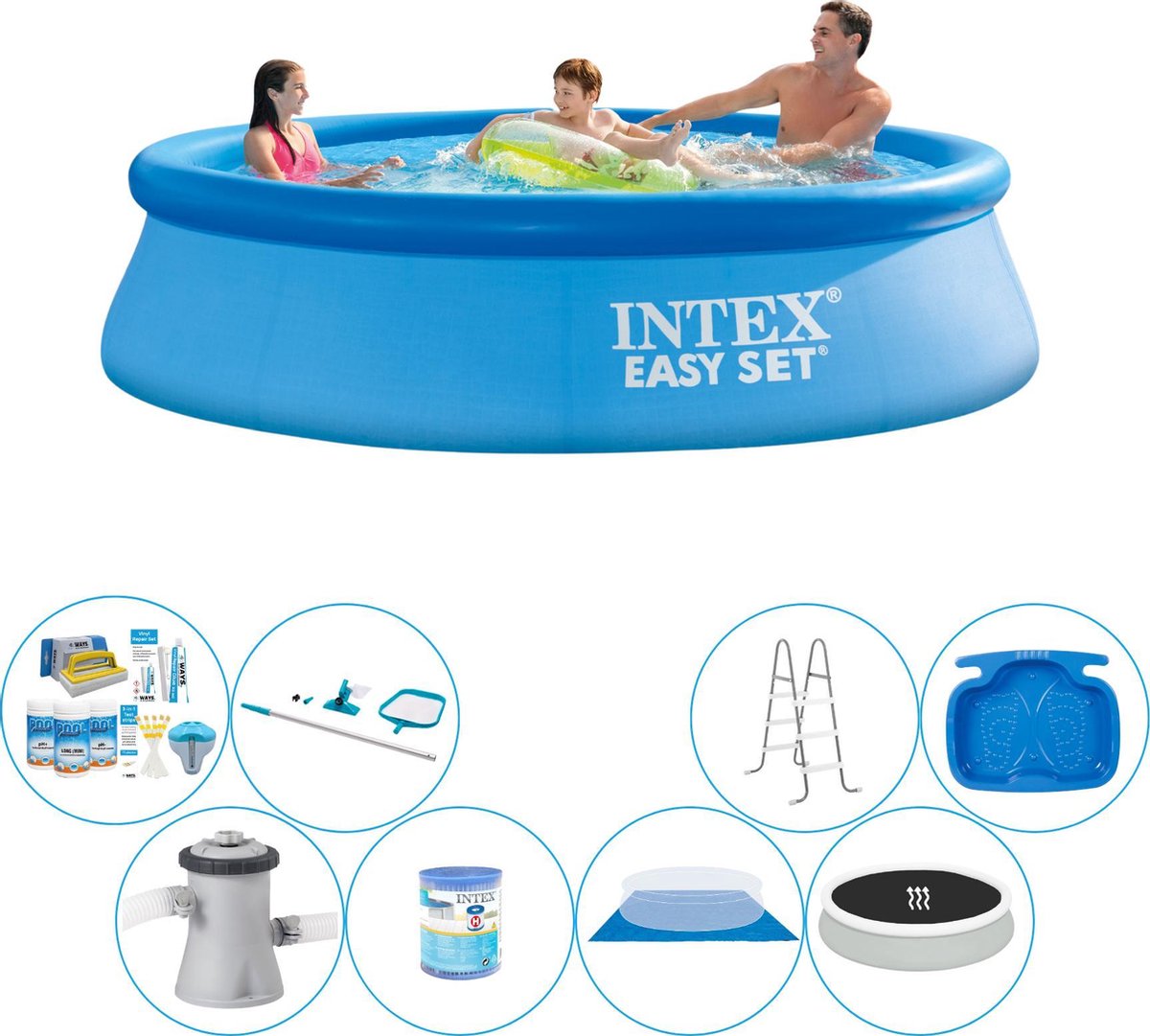 Intex Easy Set Rond 305x76 Cm - Deluxe Zwembad Set - Blauw