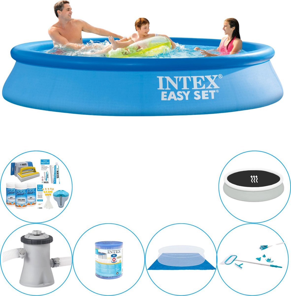 Intex Easy Set Rond 305x61 Cm - Zwembad Combinatie Set - Blauw