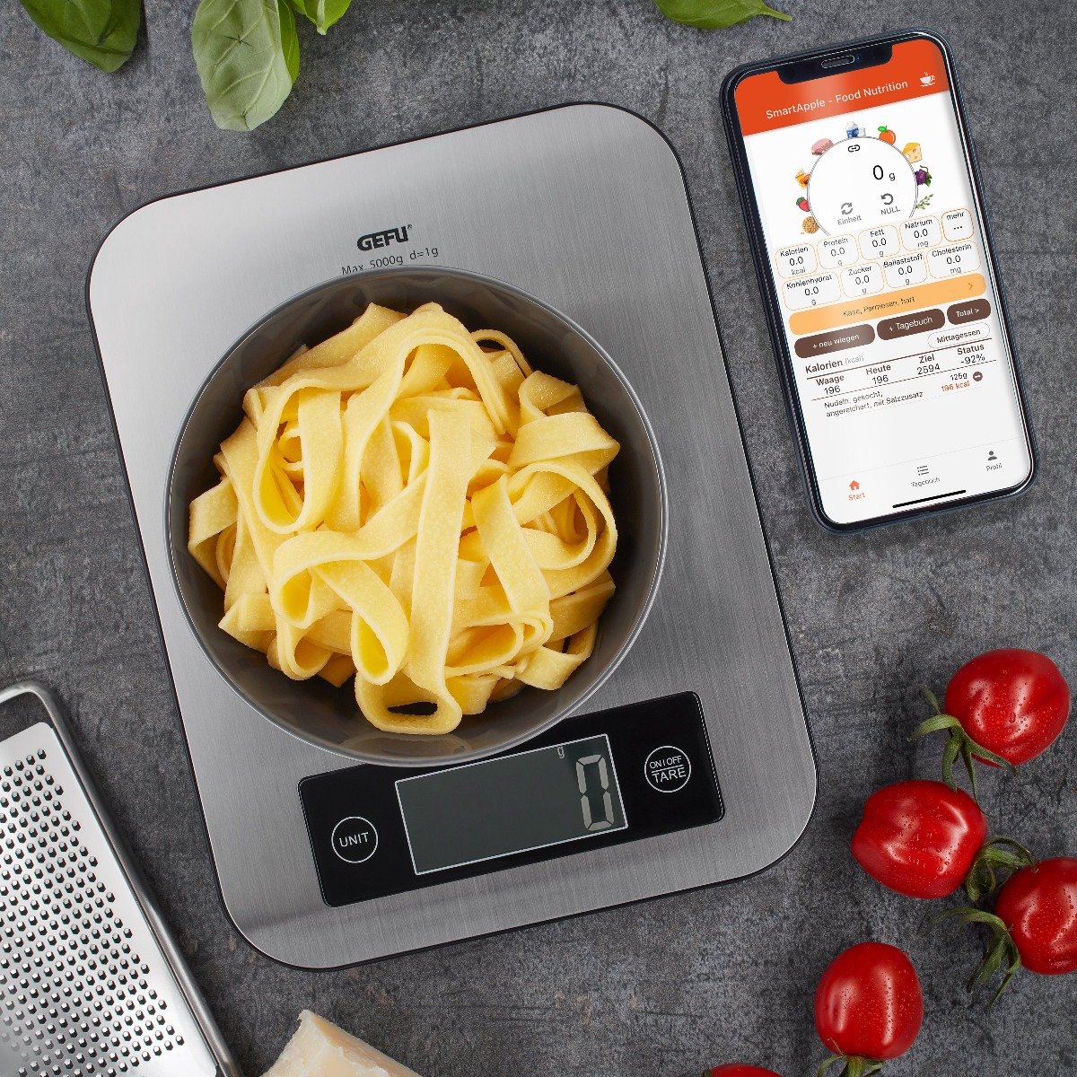 Gefu Keukenweegschaal, Bluetooth - Score - Silver