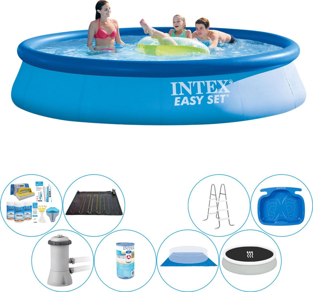 Intex Deluxe Zwembad Set - Easy Set Rond 396x84 Cm - Blauw