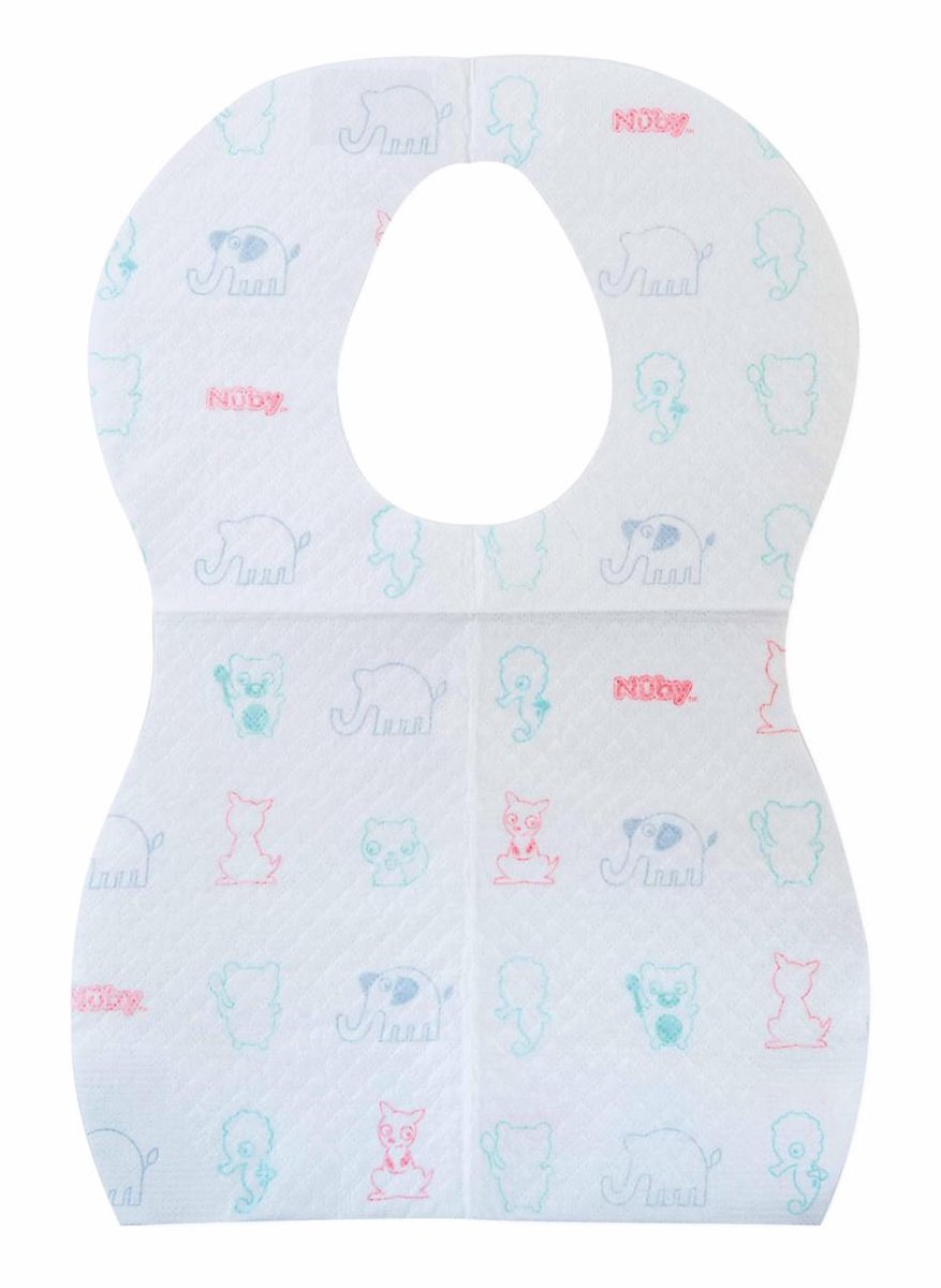 Nuby Slabbetjes Wegwerp Junior 22,7 Cm Papier - Wit Nuby Slabbetjes Wegwerp Junior 22,7 Cm Papier - Wit