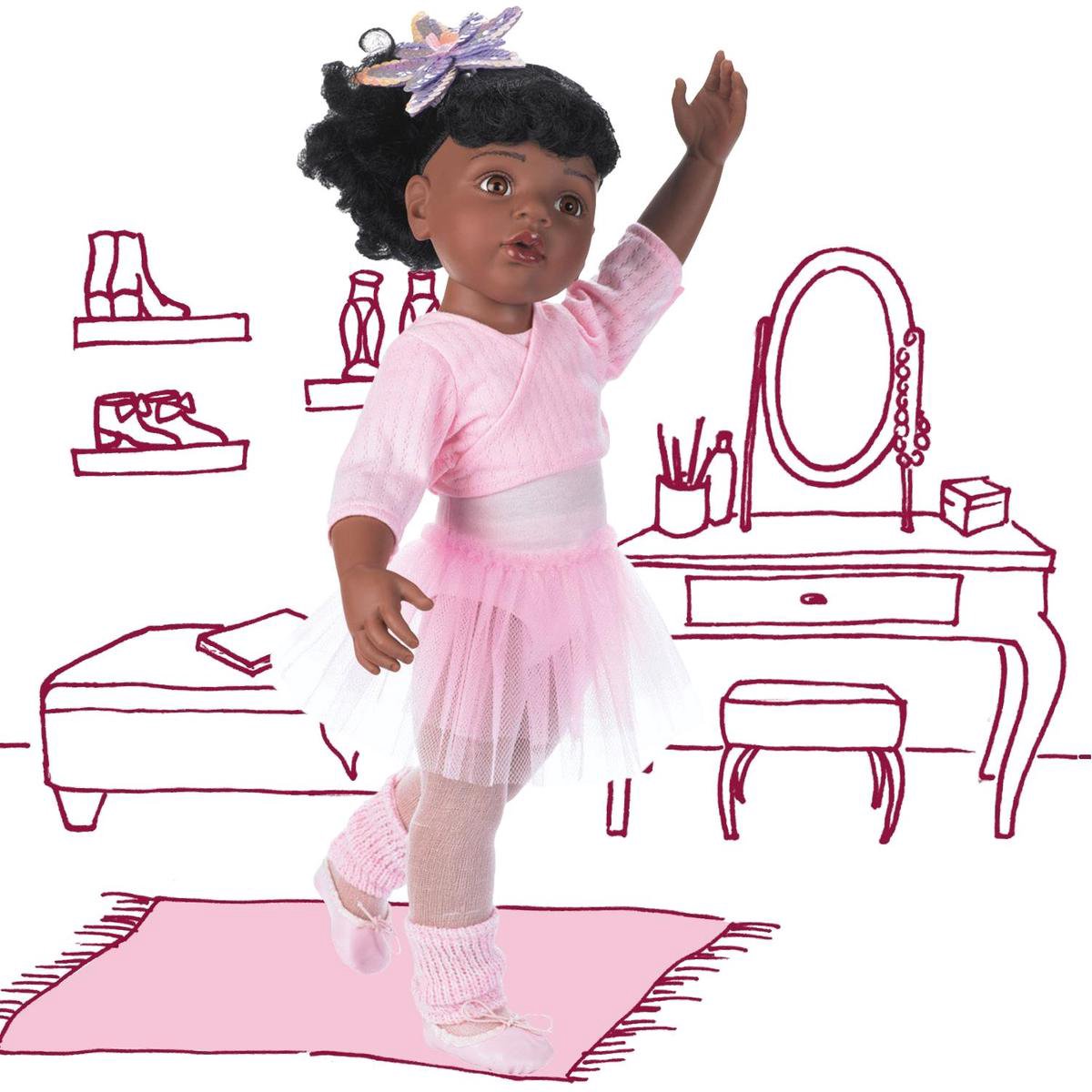 Götz """"Hannah At The Ballet"""", Afro, Haar, Bruine Ogen, 50 Cm (Inhoud: 15-delig) - Zwart