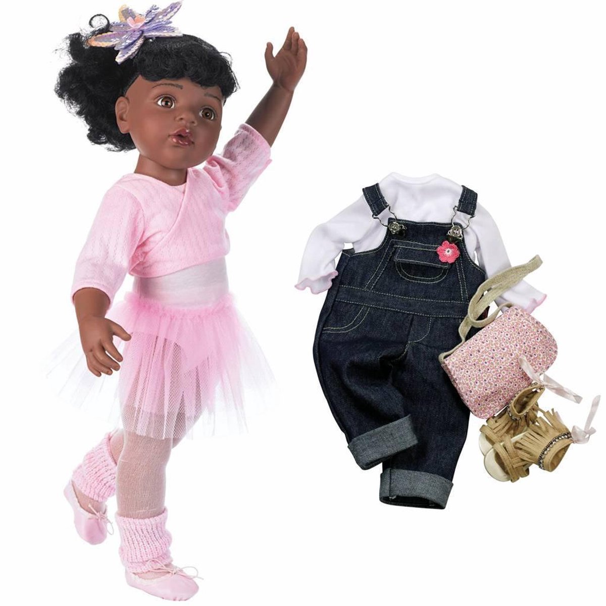 Götz """"Hannah At The Ballet"""", Afro, Haar, Bruine Ogen, 50 Cm (Inhoud: 15-delig) - Zwart
