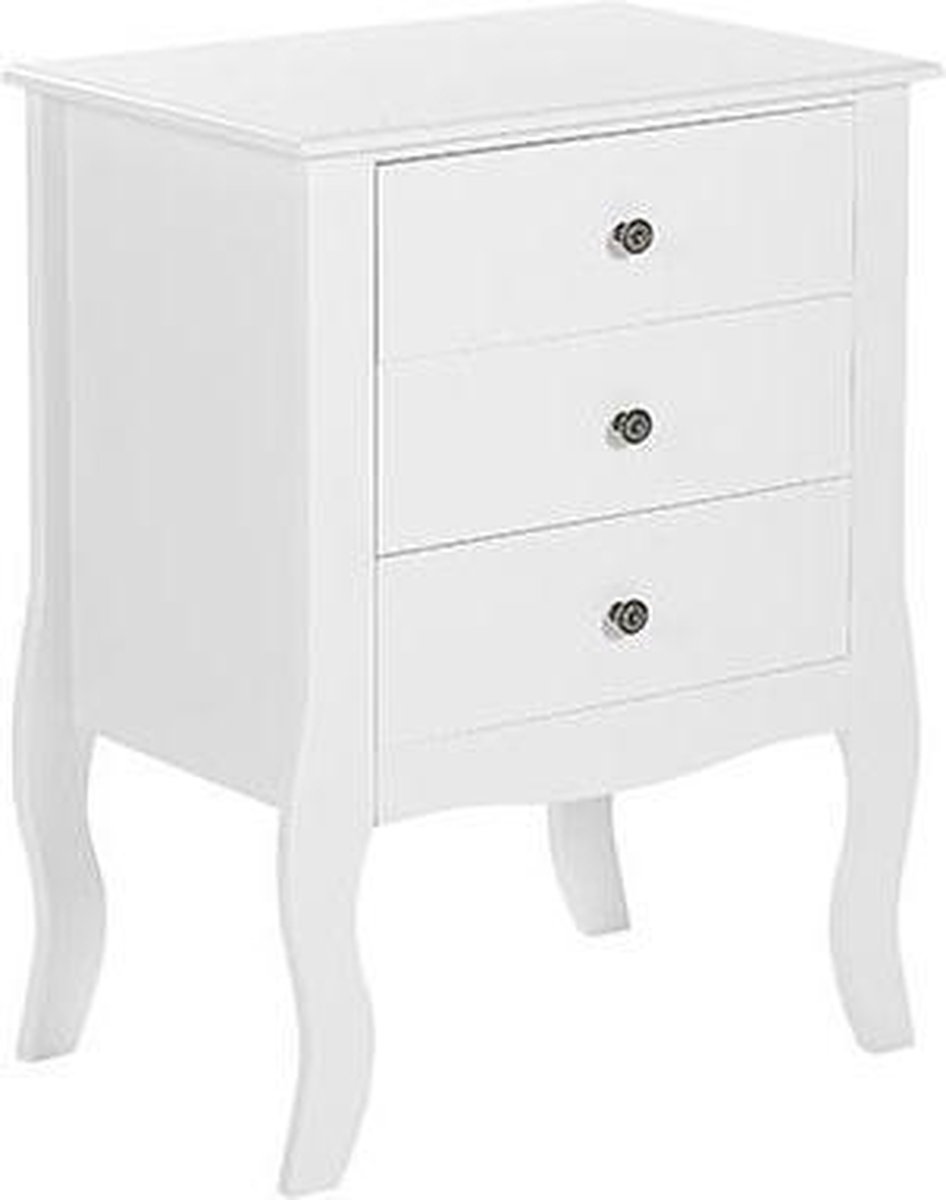 Beliani Lane Nachtkastje Mdf 34 X 48 Cm - Wit