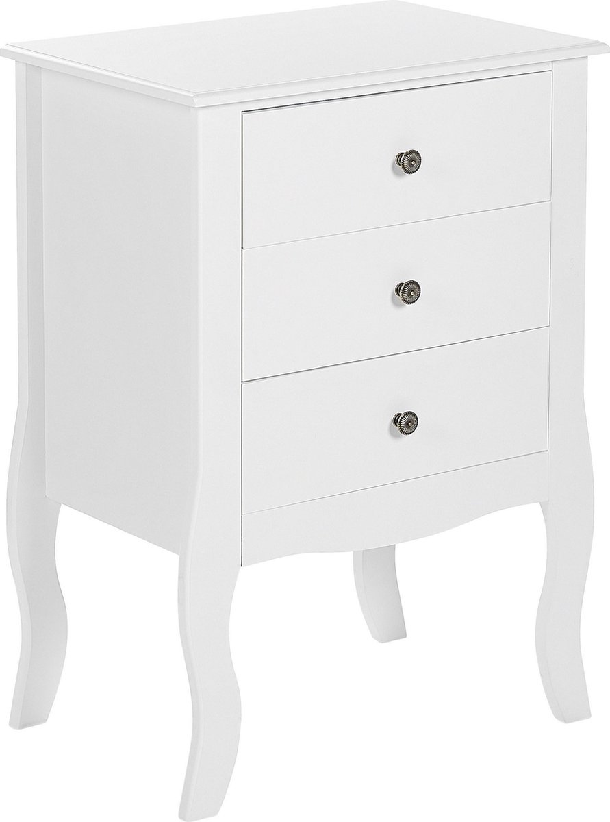 Beliani Lane Nachtkastje Mdf 34 X 48 Cm - Wit