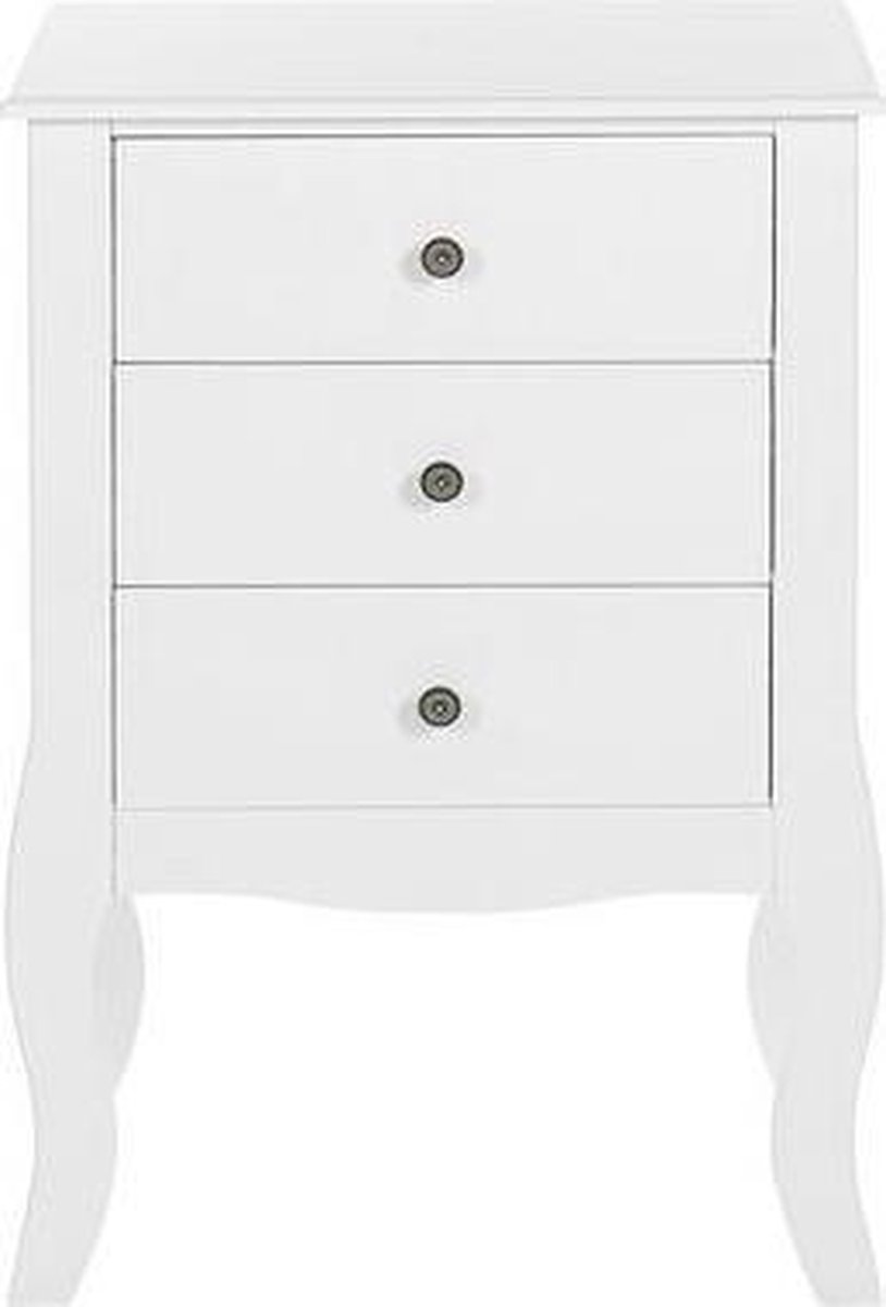 Beliani Lane Nachtkastje Mdf 34 X 48 Cm - Wit