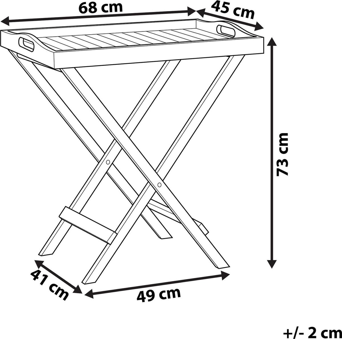 Beliani Toscana Balkontafel Acaciahout 45 X 68 Cm - Bruin