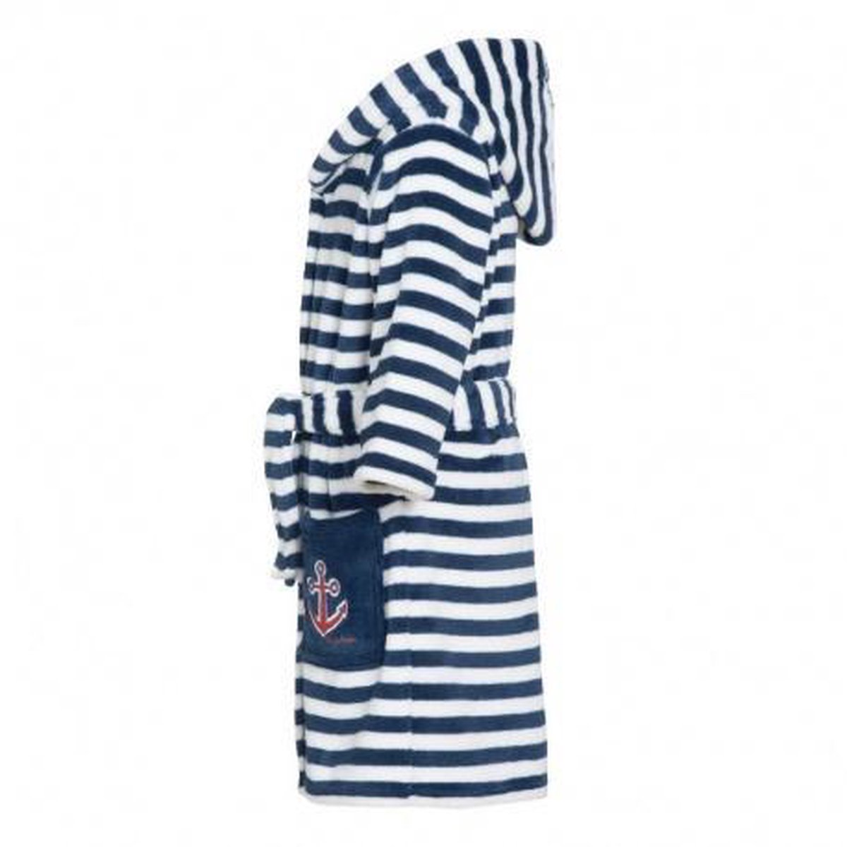 Playshoes badjas gestreept junior/wit maat 122/128 - Blauw