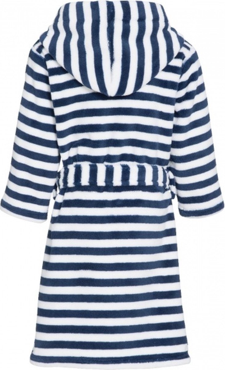 Playshoes badjas gestreept junior/wit maat 122/128 - Blauw