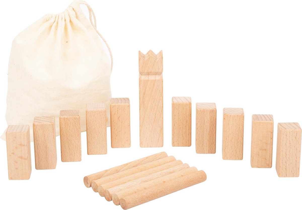 Small Foot werpspel Mini Kubb Viking Game hout 18 delig