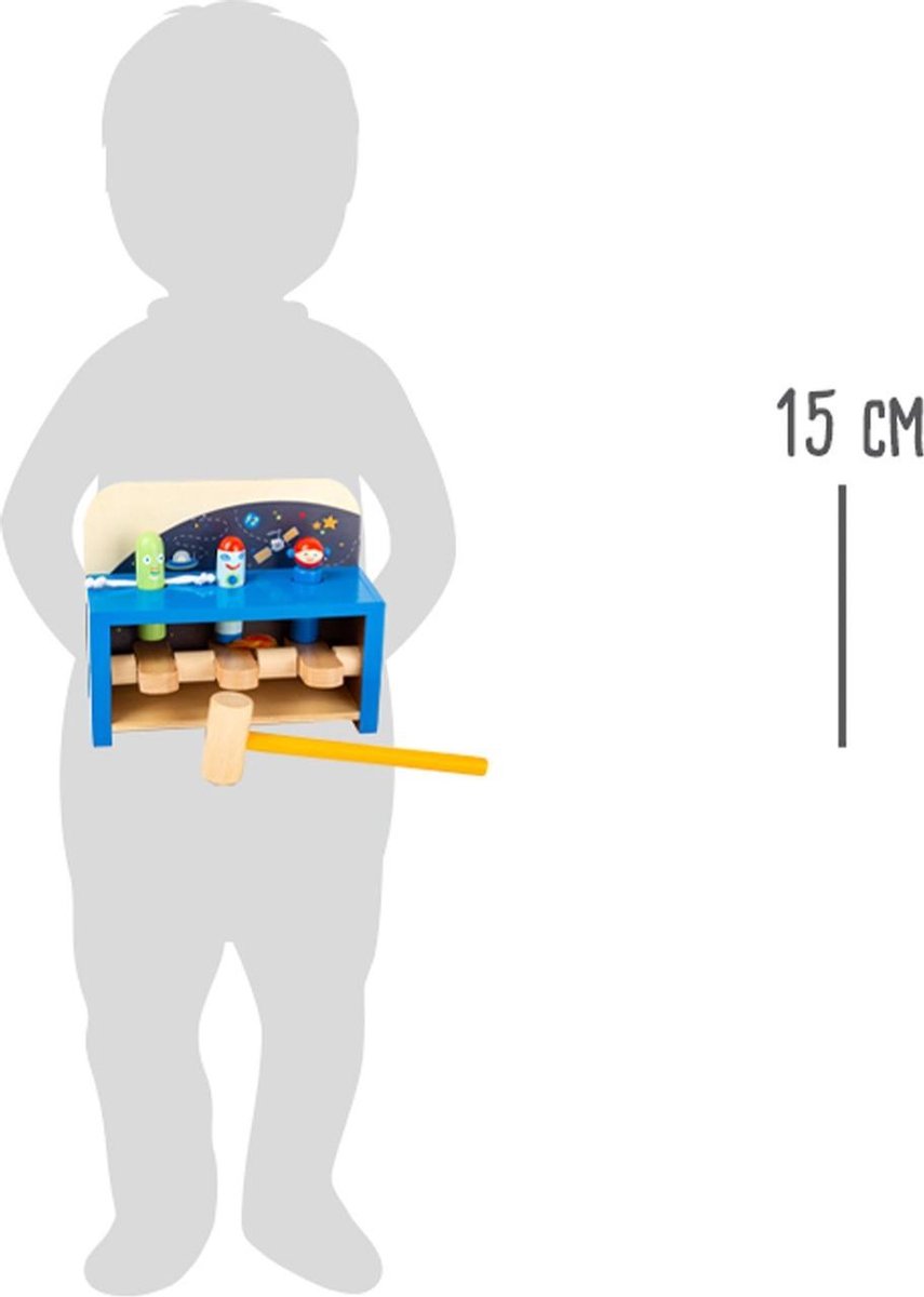 Small Foot hamerbank Space hout junior 18 cm 5 delig