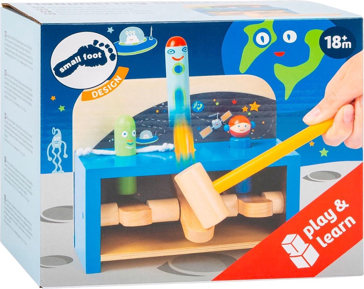Small Foot hamerbank Space hout junior 18 cm 5 delig