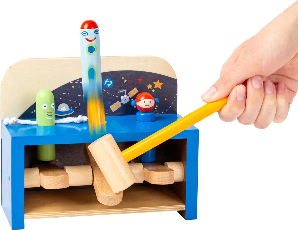 Small Foot hamerbank Space hout junior 18 cm 5 delig