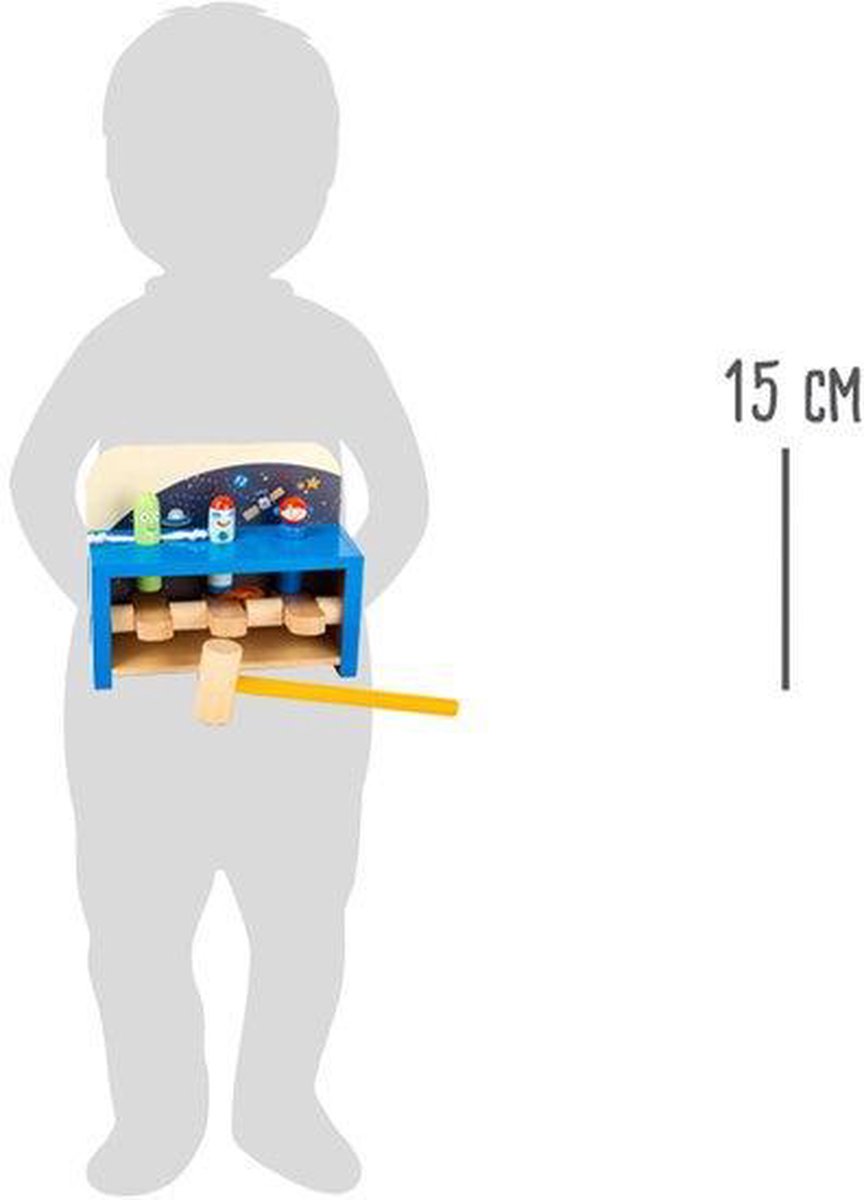 Small Foot hamerbank Space hout junior 18 cm 5 delig