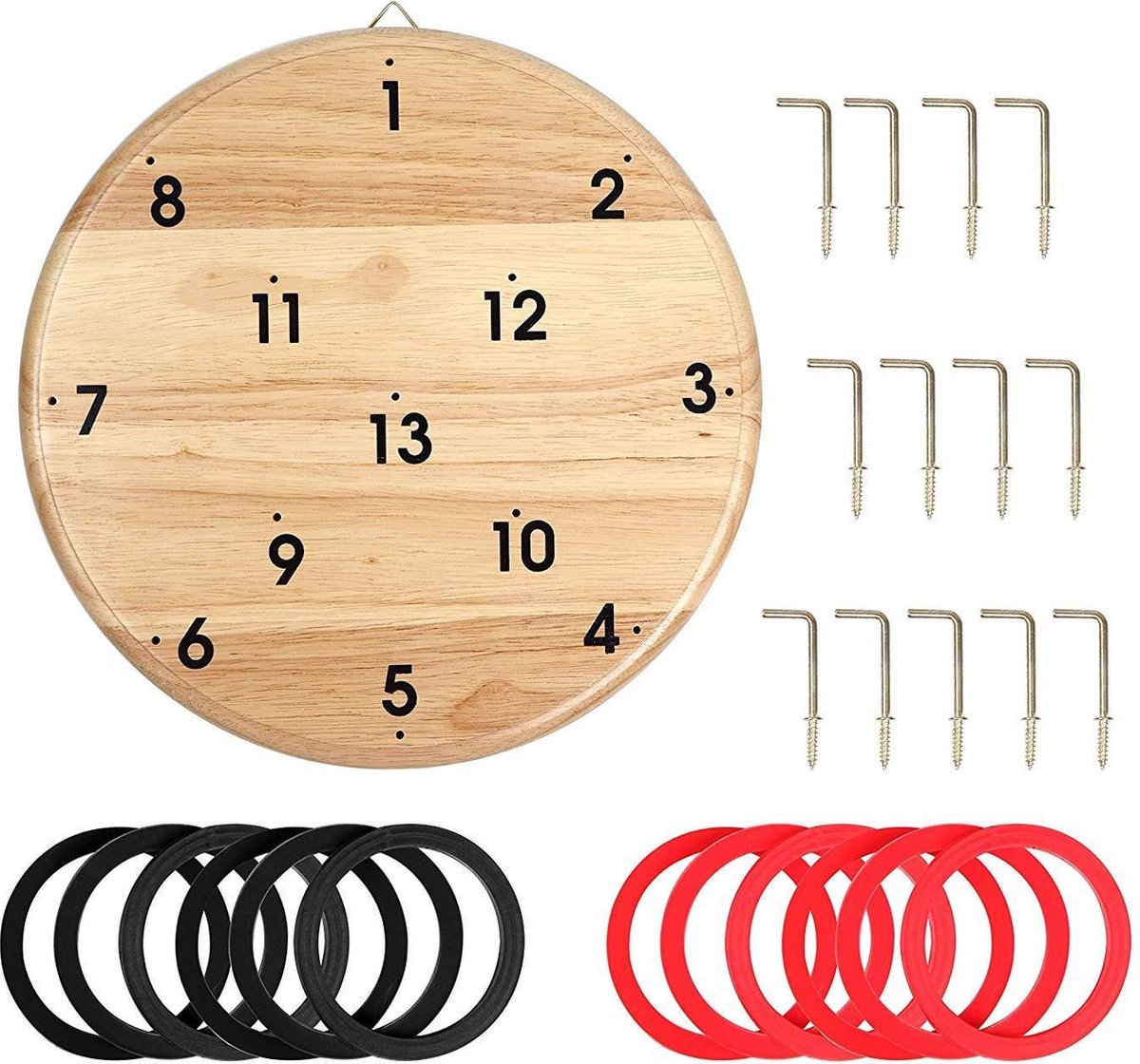 BS Toys Ringwerpen rood/ 30 x 30 x 3 cm 26 stuks - Zwart