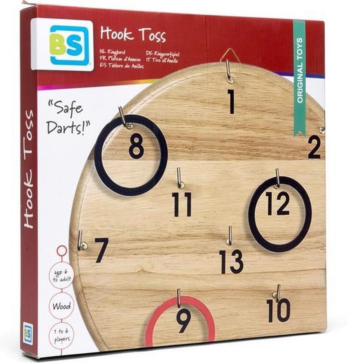 BS Toys Ringwerpen rood/ 30 x 30 x 3 cm 26 stuks - Zwart