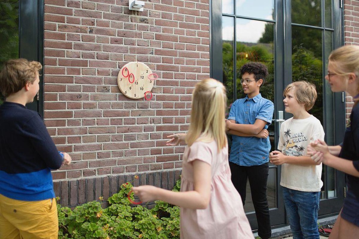 BS Toys Ringwerpen rood/ 30 x 30 x 3 cm 26 stuks - Zwart