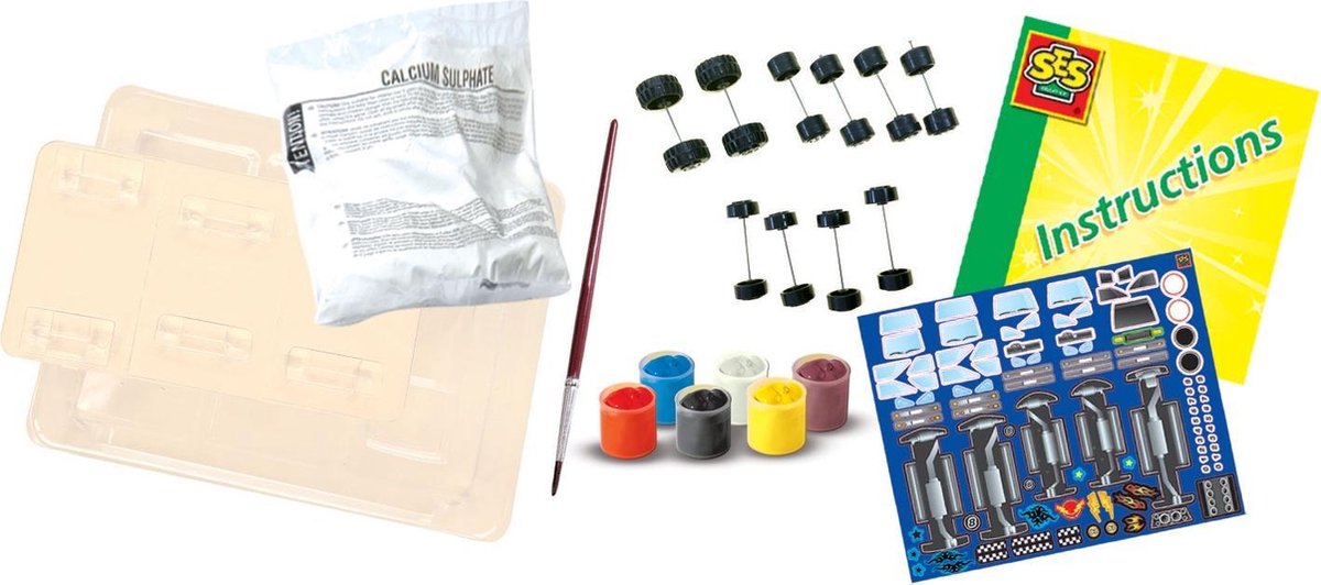 Ses gips gieten en schilderen auto's