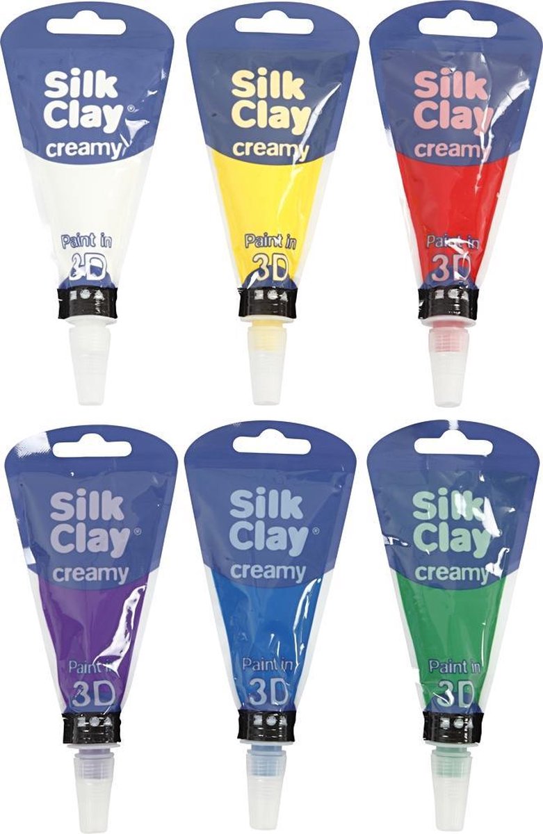 Silk Clay Creamy 6 x 35 ml, kleuren assorti
