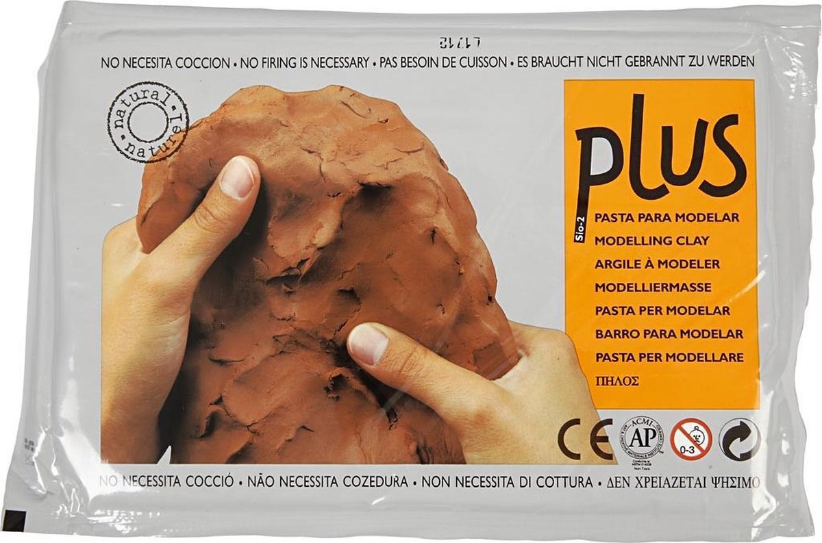 Creotime zelfhardende klei 1000 gram - Bruin