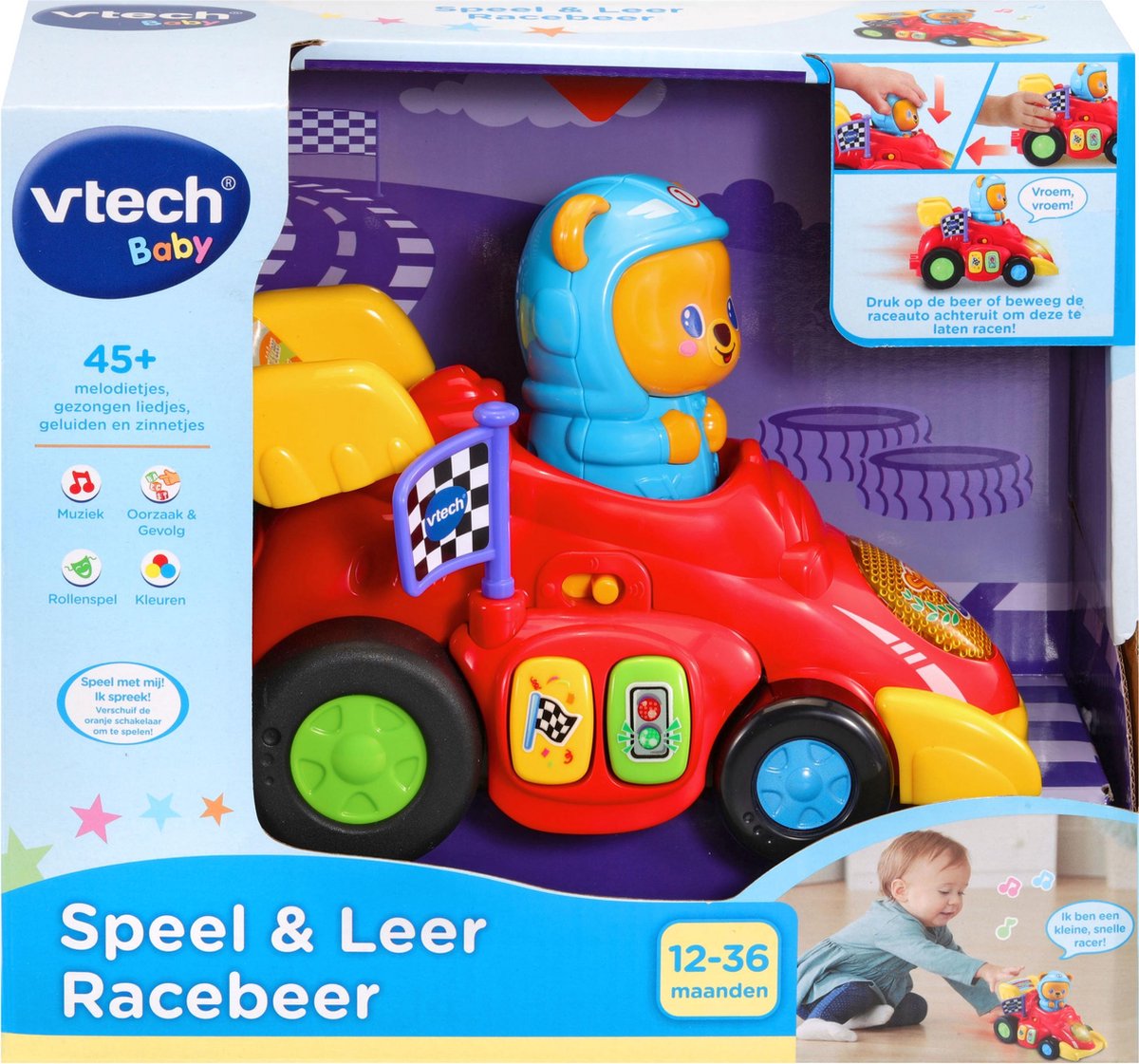 Vtech racebeer 22 cm - Rood