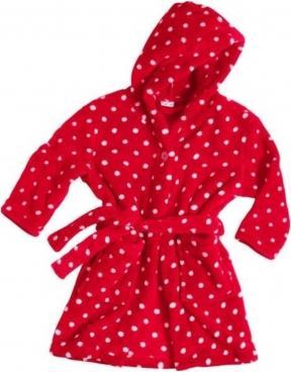 Playshoes badjas stippen junior maat 110/116 - Rood