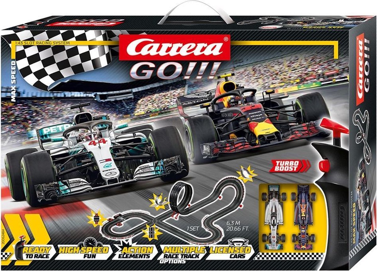 Carrera GO! racebaanset Max Speed 630 cm - Zwart
