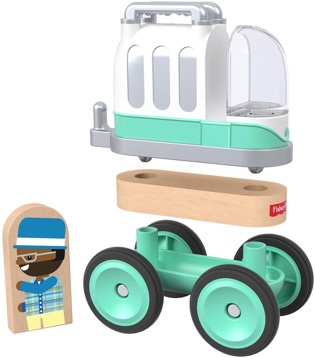 Fisher Price Wonder Makers camper 9 cm mint 4 delig - Groen